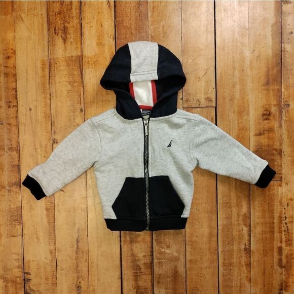Nautica sweatshirt size 12 months zip up hoodie spring summer toddler boy - Picture 1 of 4